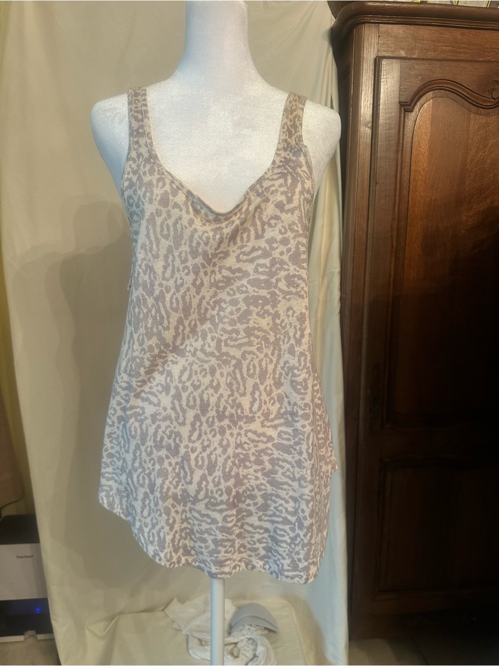 Joe’s Jeans Women's Cream and Taupe Animal Print Tank Top
